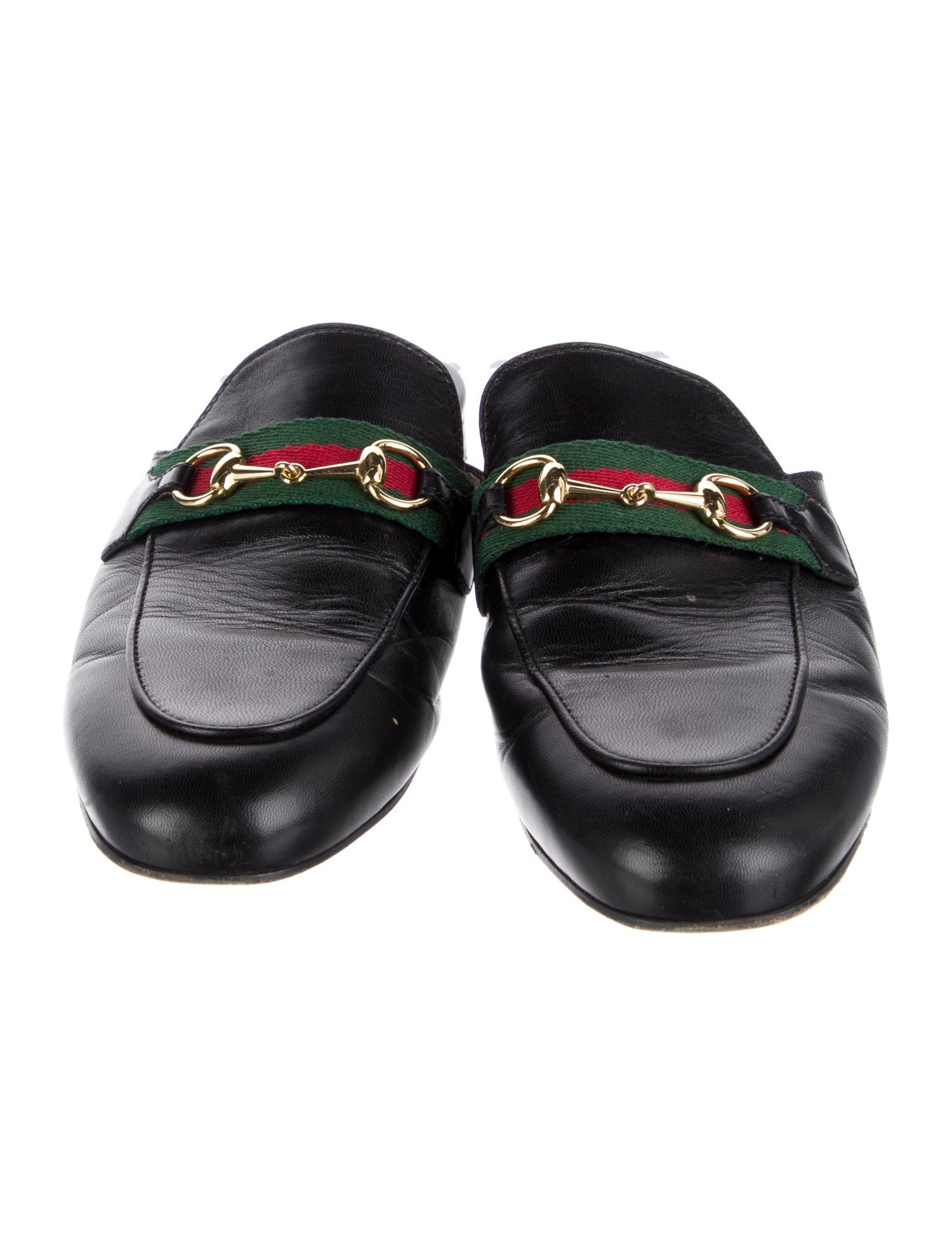 Gucci Web Accent Leather Mules